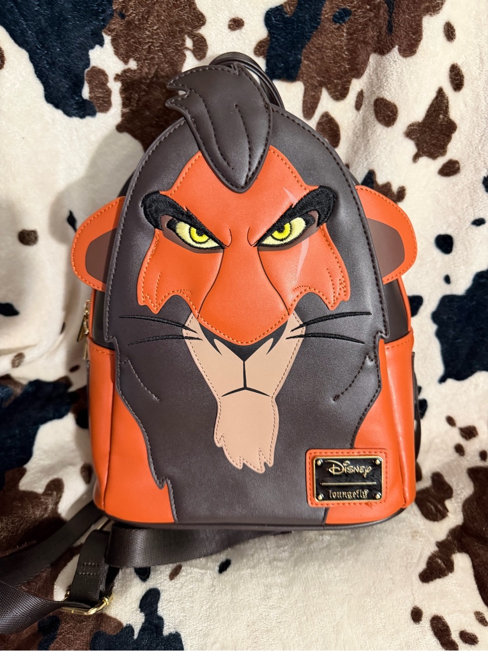 Loungefly Scar Character Mini Backpack in Orange, Brown & Yellow